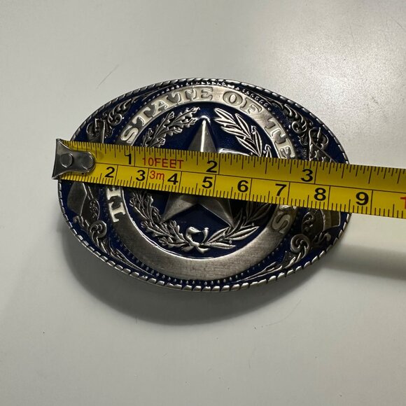 Men’s Silver Tone The State of Texas #1485 3.5 x 2.5” buckle - Picture 3 of 4